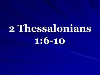2 Thessalonians 1:6-10
