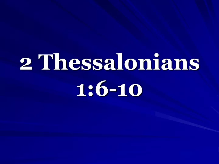 2 thessalonians 1 6 10