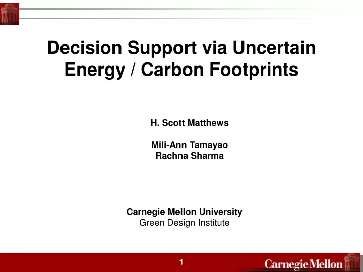 decision support via uncertain energy carbon