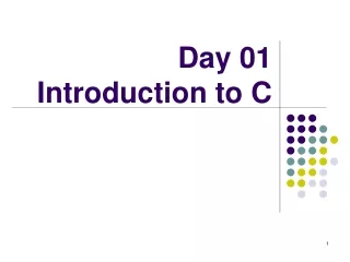 Day 01 Introduction to C