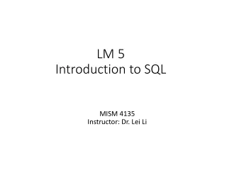 LM 5 Introduction to SQL