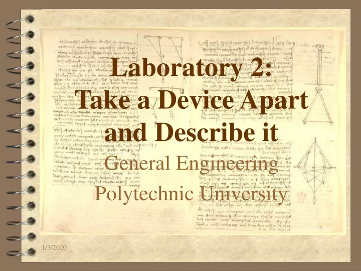 laboratory 2 take a device apart and describe it