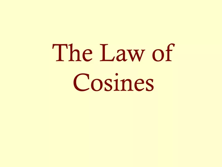 the law of cosines