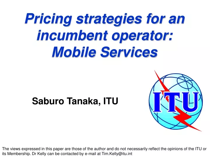 pricing strategies for an incumbent operator mobile services
