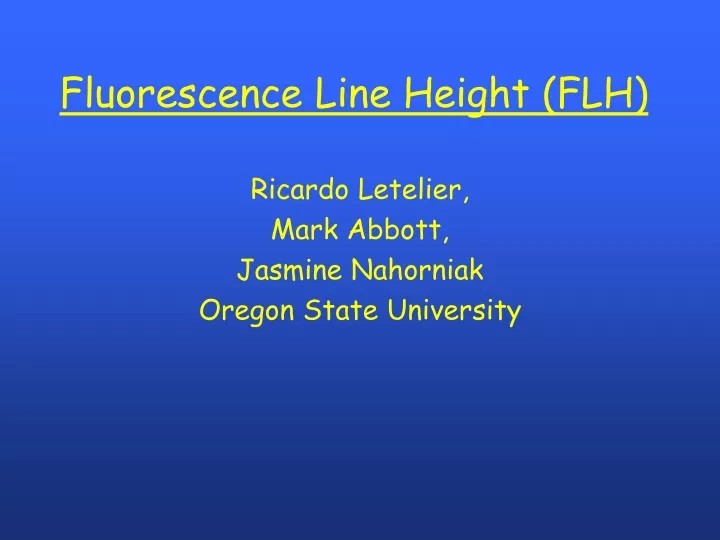 fluorescence line height flh