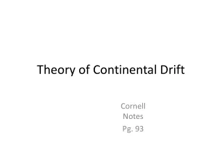 Theory of Continental Drift