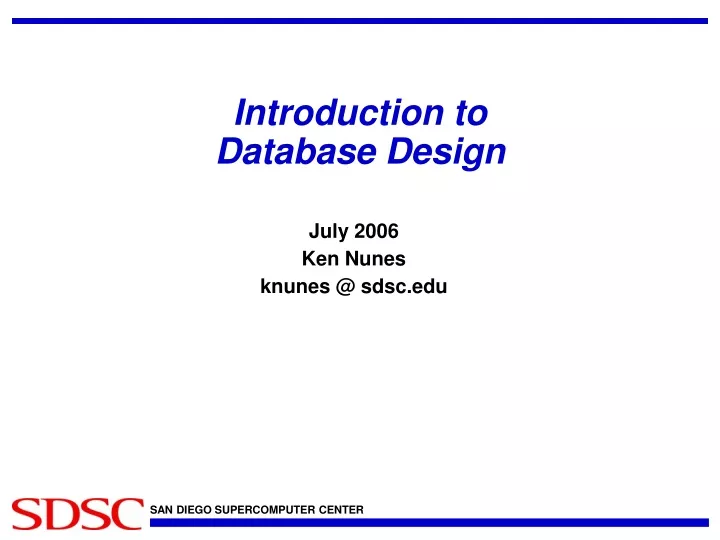 introduction to database design