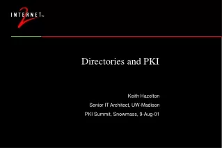 Directories and PKI