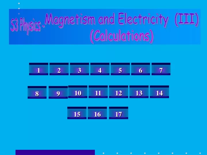 magnetism and electricity iii calculations