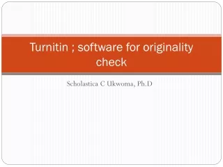 Turnitin ; software for originality check
