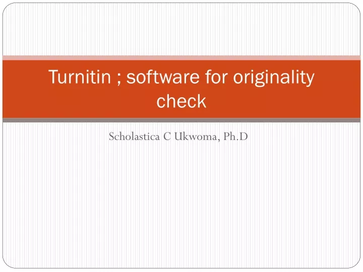 turnitin software for originality check