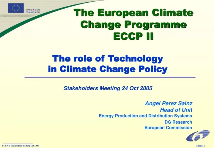 the european climate change programme eccp ii