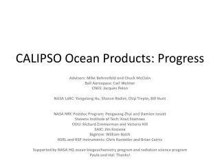 CALIPSO Ocean Products: Progress