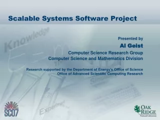 Scalable Systems Software Project