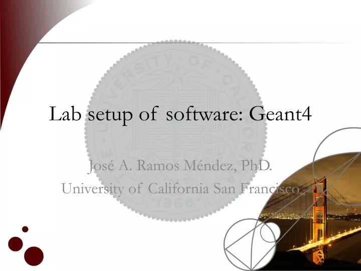lab setup of software geant4