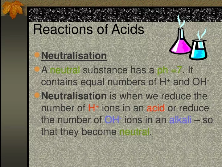 reactions of acids