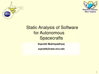 Static Analysis of Software        for Autonomous             Spacecrafts