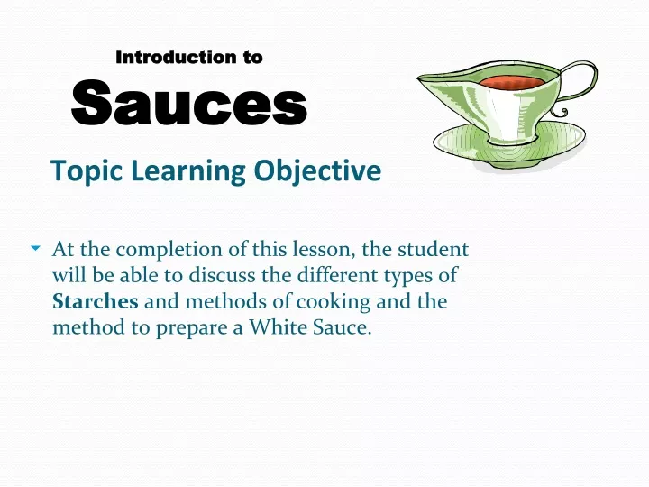 introduction to sauces
