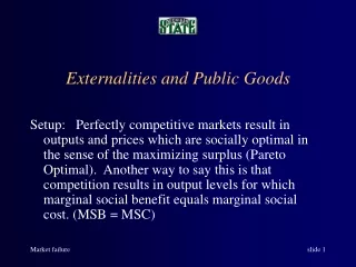 Externalities and Public Goods