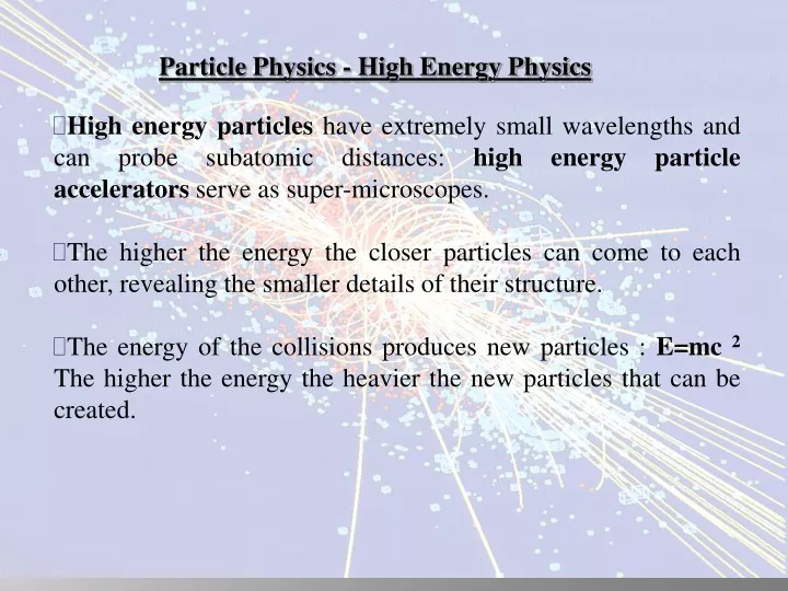 particle physics high energy physics