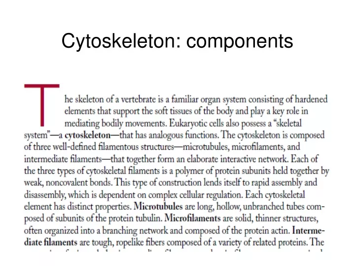 cytoskeleton components