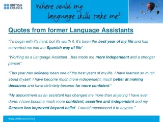 Quotes from former Language Assistants