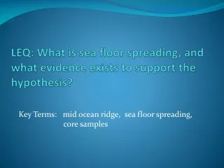 LEQ:  What is sea floor spreading, and what evidence exists to support the hypothesis?
