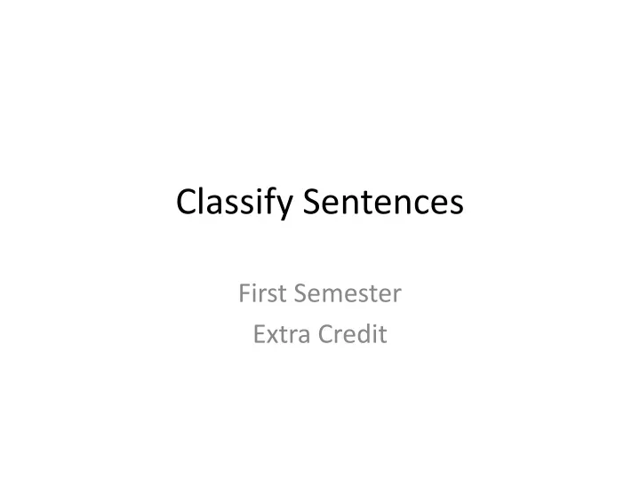 classify sentences