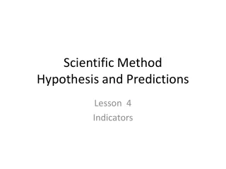Scientific Method Hypothesis and Predictions