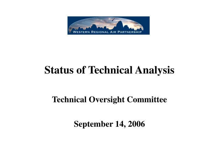 status of technical analysis