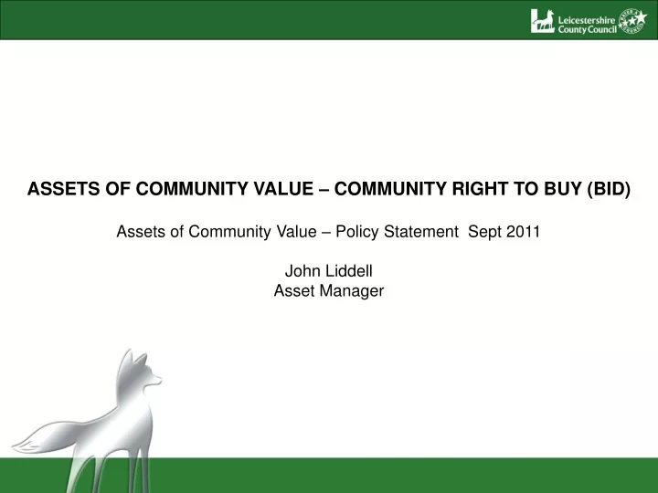 assets of community value community right
