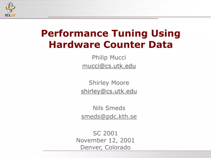 performance tuning using hardware counter data