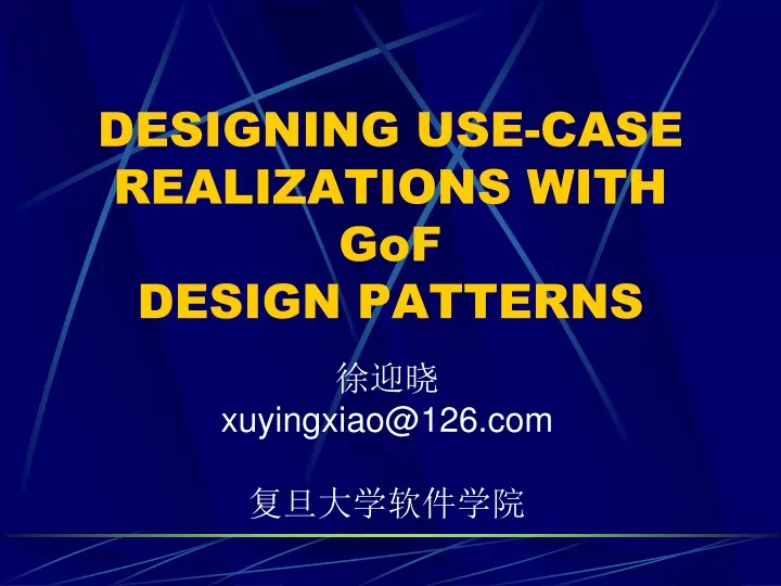 designing use case realizations with gof design patterns