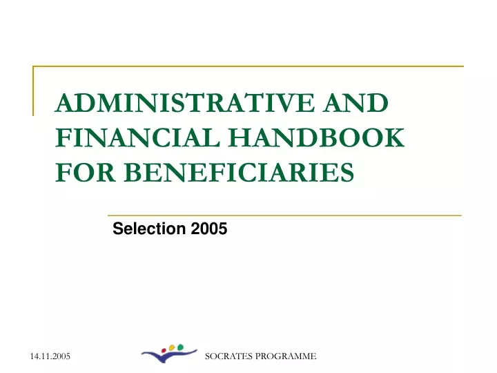 administrative and financial handbook for beneficiaries