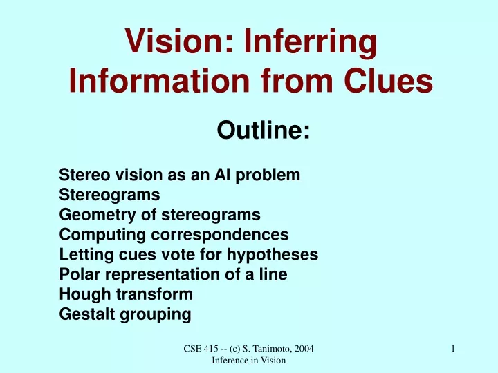 vision inferring information from clues