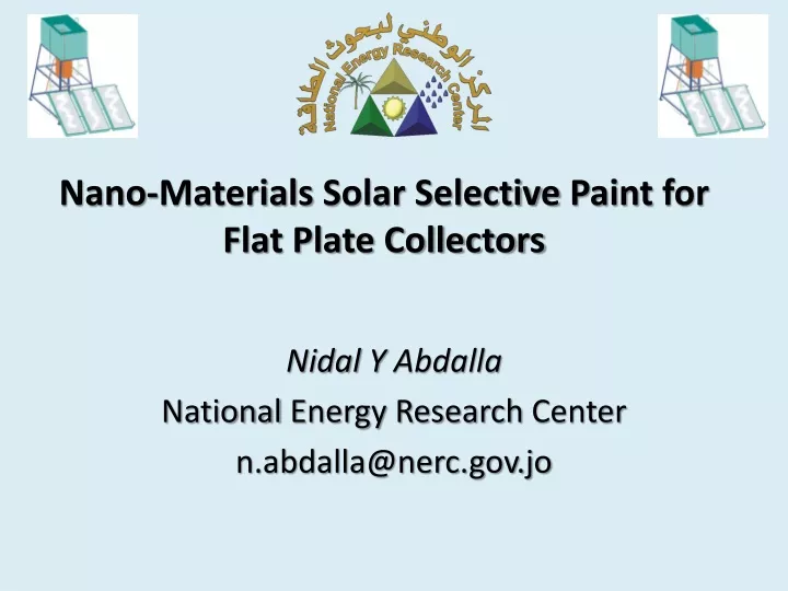nano materials solar selective paint for flat plate collectors