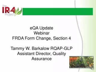 eQA Update Webinar FRDA Form Change, Section 4