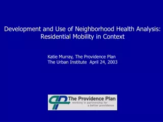 Development and Use of Neighborhood Health Analysis: Residential Mobility in Context