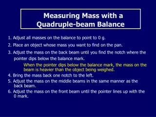 Measuring Mass with a  Quadruple-beam Balance