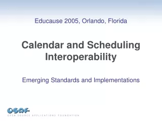 Calendar and Scheduling Interoperability