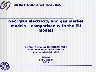 Georgian electricity and gas market models – comparison with the EU models