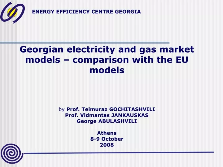 georgian electricity and gas market models