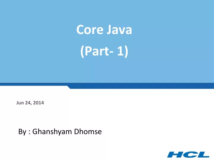 core java part 1