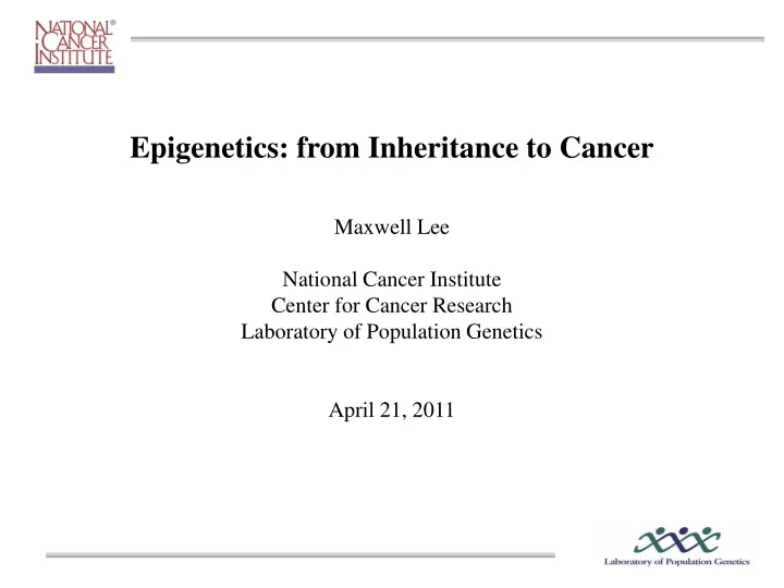 epigenetics from inheritance to cancer maxwell