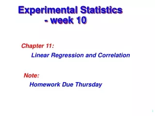 Experimental Statistics           - week 10