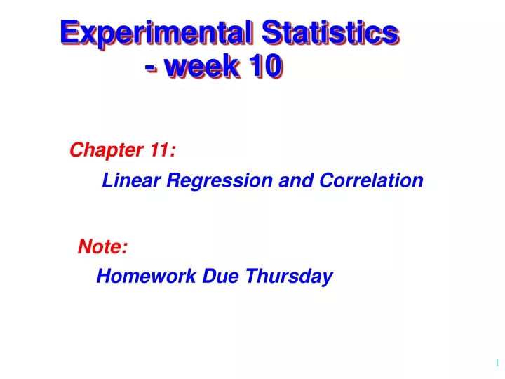 experimental statistics week 10