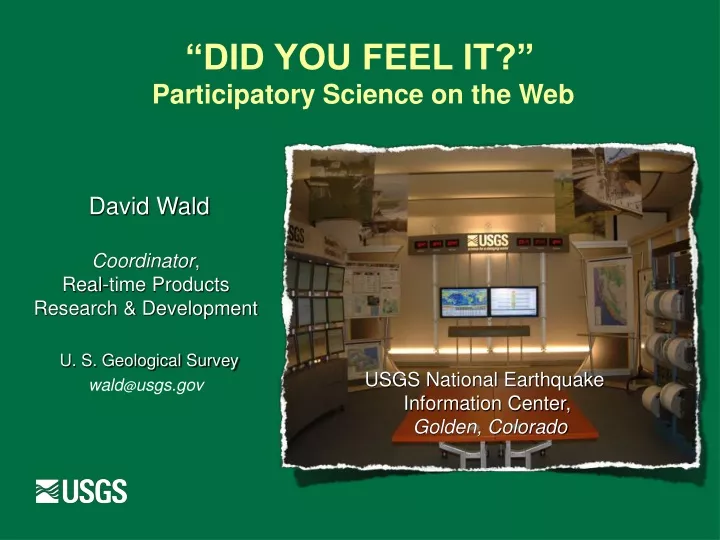 did you feel it participatory science on the web