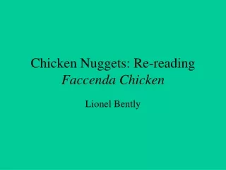 Chicken Nuggets: Re-reading  Faccenda Chicken