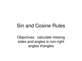 Sin and Cosine Rules