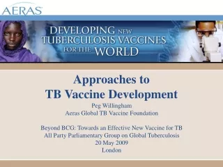 Approaches to  TB Vaccine Development